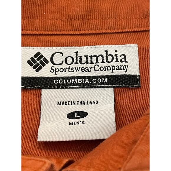 Columbia Univ of Texas burnt orange button up 100% Cotton Large - Picture 3 of 11